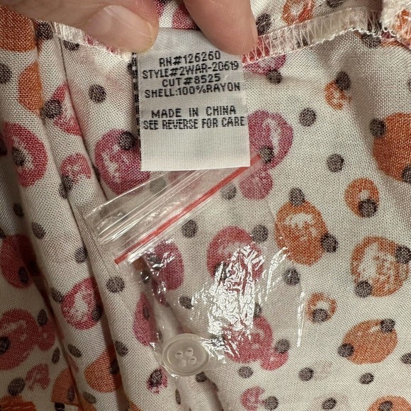 Velvet Heart Top Women Sz Large Fall Colors Roll Tab Sleeves Cranberry Pumpkin - Picture 14 of 16